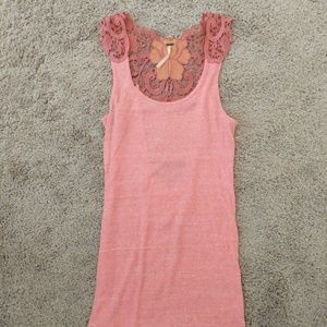 Tank with lace on back